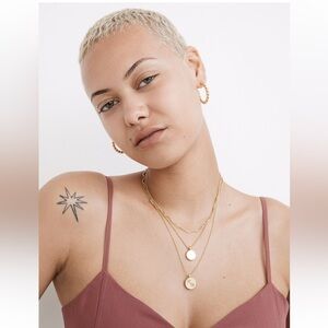 Madewell 3-piece enamel clementine necklace set